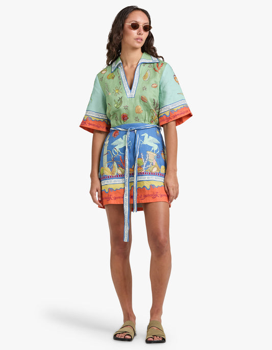 Surrealist Summer V Mini Dress - Multi