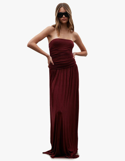 Leah Dress - Wine