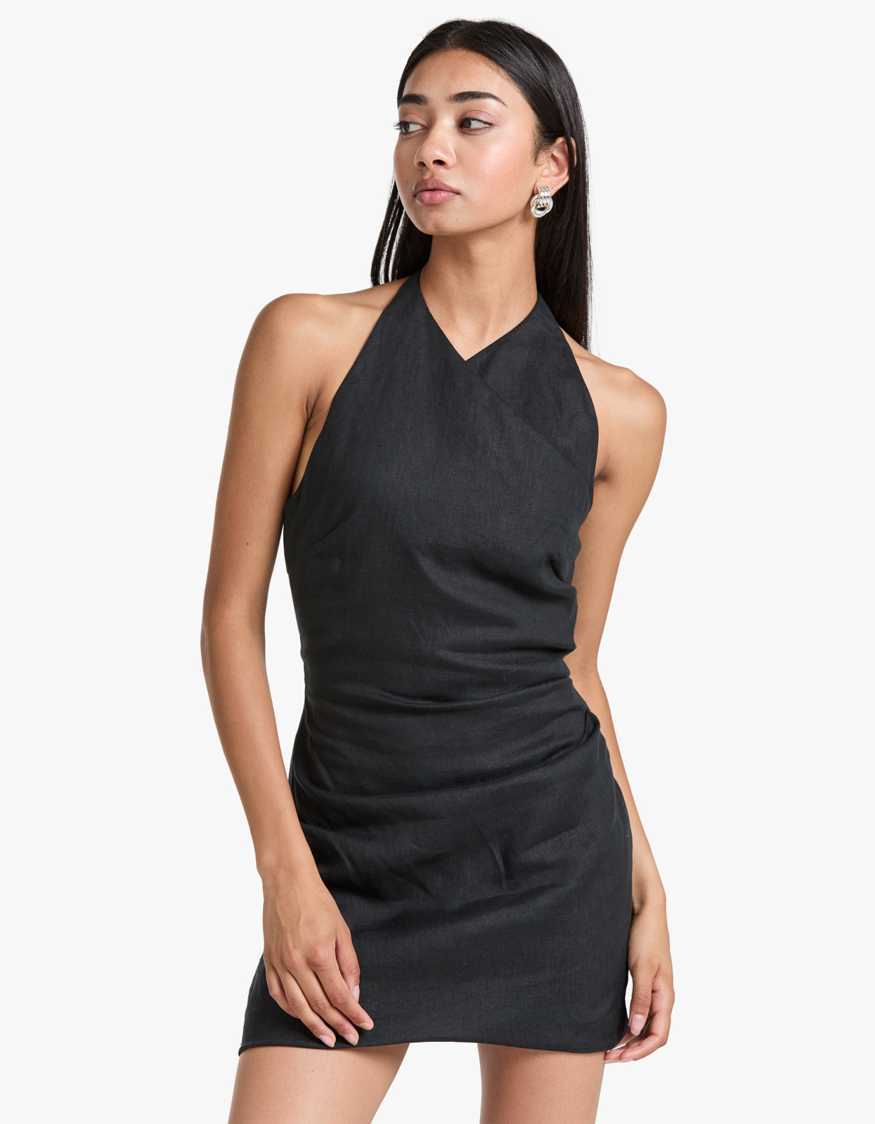 Marianna Halter Mini Dress - Black