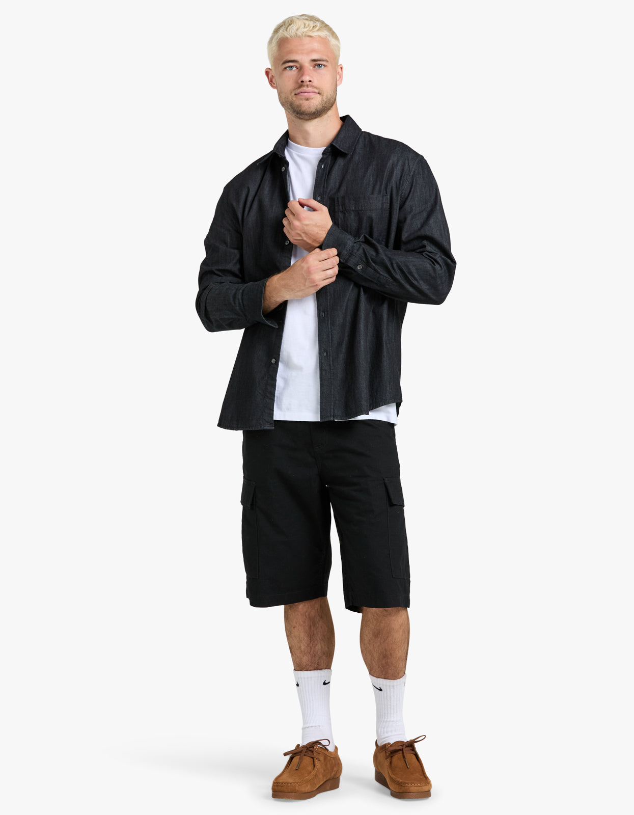 Regular Cargo Short - Black Rinsed